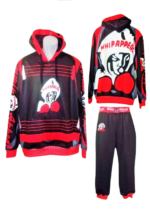 WA Black Red 2pc Sports Suit