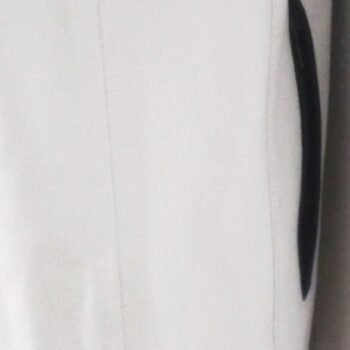 White Leather Alumni Jersey Zipper Pocket